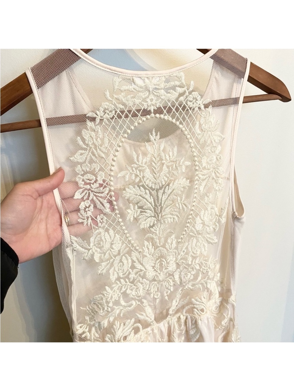 Gentle Fawn Cream Embroidered Sleeveless Dress - Picture 12 of 13